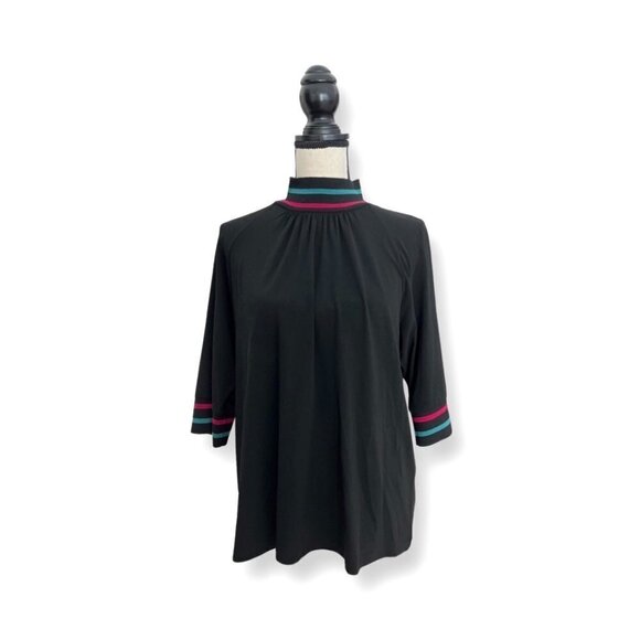 Giorgio Armani black color stripped detail blouse size 42 - Picture 1 of 6